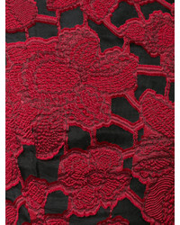 Robe en brocart à fleurs rouge Oscar de la Renta
