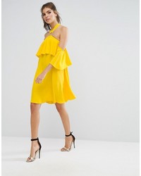 Robe en broderie anglaise jaune Asos