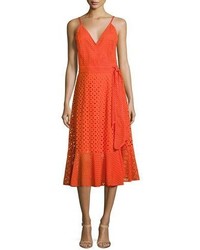 Robe en broderie anglaise orange