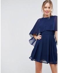 Robe en chiffon bleu marine Asos