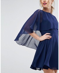 Robe en chiffon bleu marine Asos