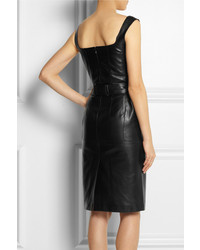 Robe en cuir noire Alexander McQueen