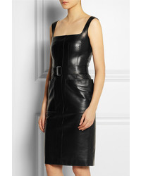 Robe en cuir noire Alexander McQueen