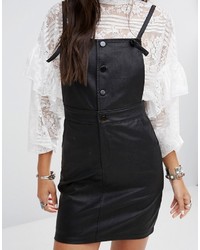 Robe en cuir noire Boohoo