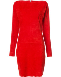 Robe en daim rouge