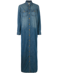 Robe en denim bleu canard