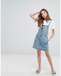 Robe en denim bleu clair Monki