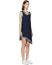 Robe en denim bleu marine MARQUES ALMEIDA