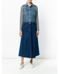 Robe en denim bleu marine MM6 MAISON MARGIELA