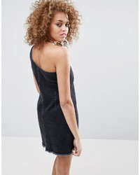 Robe en denim noire Asos