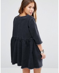 Robe en denim noire Asos