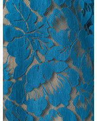 Robe en dentelle à fleurs bleu canard Stella McCartney
