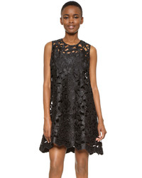 Robe en dentelle à fleurs noire Cynthia Rowley