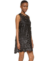 Robe en dentelle à fleurs noire Cynthia Rowley