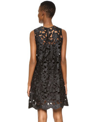 Robe en dentelle à fleurs noire Cynthia Rowley