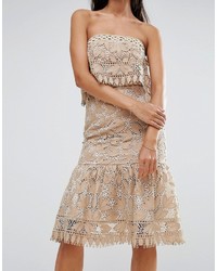 Robe en dentelle beige Aijek