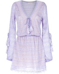 Robe en dentelle en tricot violet clair Cecilia Prado