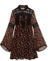 Robe en dentelle imprimée noire Anna Sui