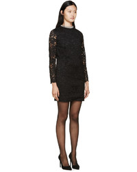 Robe en dentelle noire Saint Laurent