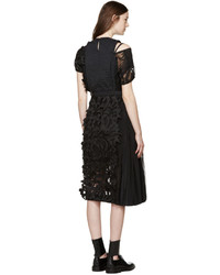 Robe en dentelle noire Sacai