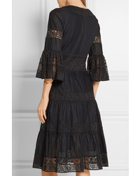 Robe en dentelle noire Temperley London