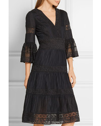 Robe en dentelle noire Temperley London