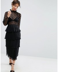 Robe en dentelle noire Asos