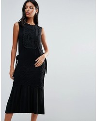 Robe en dentelle noire Warehouse