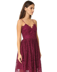 Robe en dentelle pourpre foncé Zac Posen