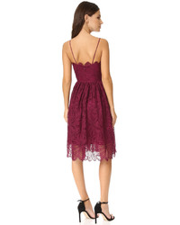 Robe en dentelle pourpre foncé Zac Posen