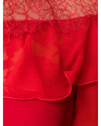 Robe en dentelle rouge Alberta Ferretti