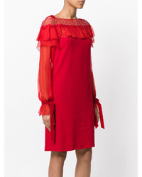 Robe en dentelle rouge Alberta Ferretti