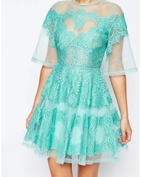 Robe en dentelle vert menthe Asos