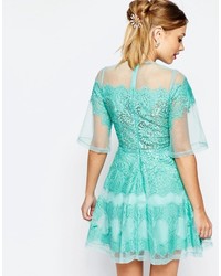 Robe en dentelle vert menthe Asos