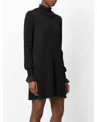 Robe en laine à volants noire Ermanno Scervino