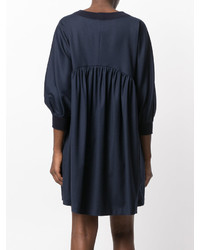 Robe en laine bleu marine Semi-Couture