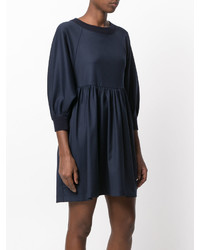 Robe en laine bleu marine Semi-Couture