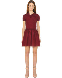 Robe en laine en tricot bordeaux