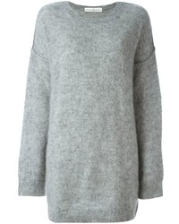 Robe en laine en tricot grise