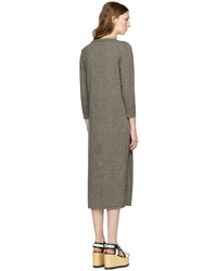 Robe en laine en tricot grise Isabel Marant