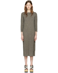Robe en laine en tricot grise Isabel Marant
