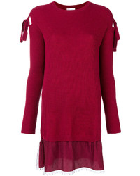 Robe en laine en tricot rouge RED Valentino