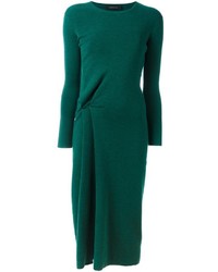 Robe en laine en tricot verte