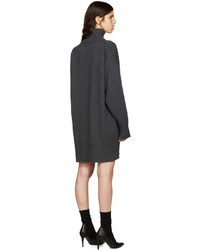 Robe en laine gris foncé Jil Sander