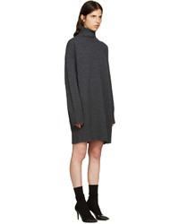 Robe en laine gris foncé Jil Sander