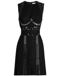 Robe en laine imprimée léopard noire