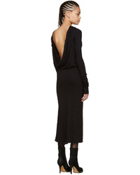 Robe en laine noire Rick Owens Lilies