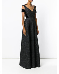 Robe en laine noire Talbot Runhof