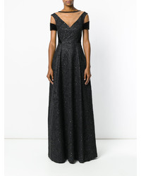 Robe en laine noire Talbot Runhof