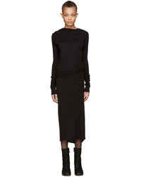 Robe en laine noire Rick Owens Lilies